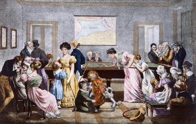 Una sala de billar en el siglo XIX, 1828